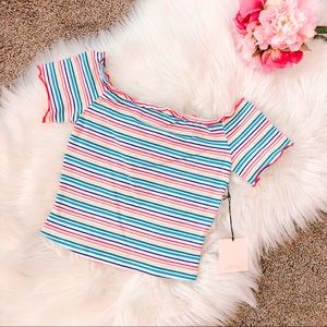 Rainbow crop top from Revolve, new with tags